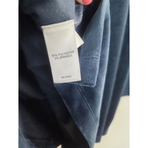 Pure Jill by J.Jill Blue Crew Neck Velvet Tunic w/pockets Blouse size Medium - Picture 7 of 8